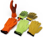 6 Pairs Hi-Vis PVC Coated Work Gloves, Large Size,