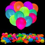 100 Pcs UV Neon Balloons, Neon Glow Party Balloons UV