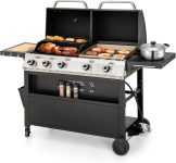 MFSTUDIO 5 Burner Gas Grill Griddle Combo with
