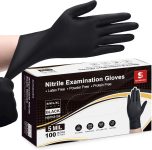 Schneider Black Nitrile Exam Gloves, 5 Mil Disposable