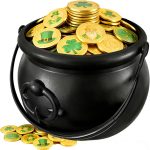 109oz St Patricks Cauldron Set,Portable Witch Candy Pot