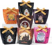 SLShePack 24 Set Halloween Treat Boxes with Ribbons,6