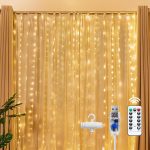 Brightown 300 LED Fairy Curtain Lights, 9.8ft x 9.8ft