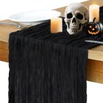 Halloween Table Runner, 10FT Black Cheesecloth Table