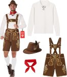 Morph Lederhosen Men Costume, Oktoberfest Costumes