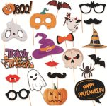 KALOR Happy Halloween Photo Booth Props - 21 Pcs Witch