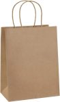 BagDream Gift Bags 8x4.25x10.5 100Pcs Brown Paper Gift
