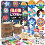 klmars Kids Wooden Painting Kit-Glow in The Dark-Arts &