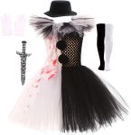 Scary Halloween Clown Costume for Girls Tulle Tutu