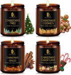 Holiday Candle Set, Scented Candle for Home, 4 Pack Soy
