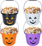 Holady 4 Pack Halloween Trick or Treat Pumpkin Bucket