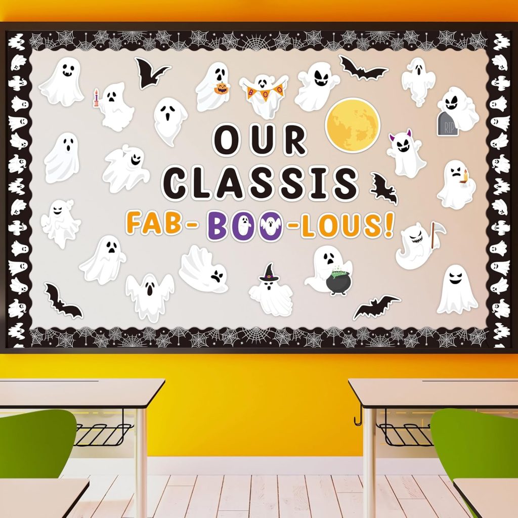 B1ykin Ghost Bulletin Board Decorations Set - 134Pcs