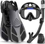 Snorkeling Gear for Adults Men Women,4 in 1 Snorkel Set
