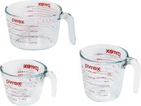 Pyrex Essentials (3-Pack) Glass Measuring Cups Set, (1,