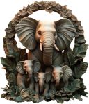 Elephant Family Jungle Acrylic Desktop Decoration,