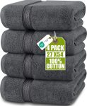 Utopia Towels 4 Pack Premium Bath Towels Set, 27 by 54