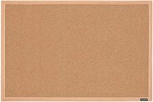 Quartet Cork Board Bulletin Board, 23" x 35" Framed