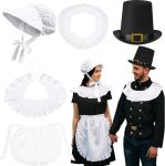 5 Pcs Thanksgiving Couple Costume Pilgrim Costume Women