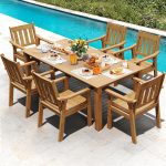 YEFU HIPS Patio Table Set: 7 Piece Outdoor Table and