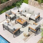 Aoxun Aluminum Patio Furniture Set 7 Seats, Oversized