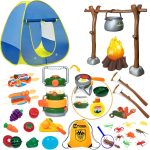 MITCIEN Kids Play Tent with Campfire, Toddlers Camping