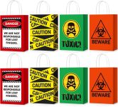 TaoBary 24 Pcs Halloween Biohazard Treat Bags Spooky