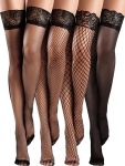 Bencailor 4 Pairs Fishnet Thigh High Stocking for Women