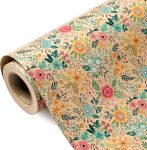 WRAPAHOLIC Kraft Floral Wrapping Paper Roll - Mini Roll