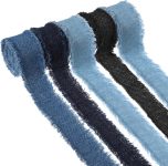 5 Rolls 10 Yard Denim Frayed Edge Fabric Ribbon, 4