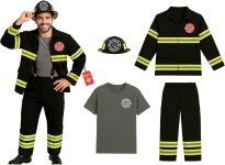 Morph Fireman Costume For Men With Firefighter Hat,