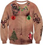 Idgreatim Unisex Ugly Christmas Crewneck Sweatshirt
