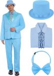 Halloween Costumes Blue Suit Orange Tuxedo Coat Hat Bow