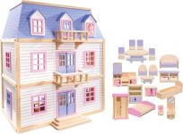 Melissa & Doug Wooden Multi-Level Dollhouse Wooden