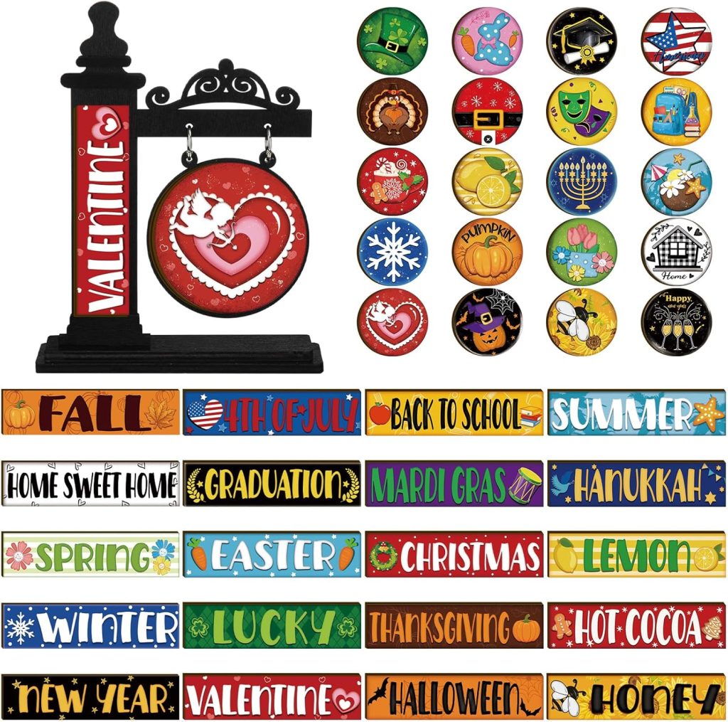 41 Pcs Interchangeable Seasonal Decor Mini Standing