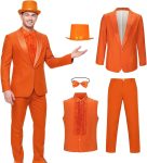 AMNPOLEN Men Lloyd and Harry Costume Blue Suit Orange