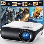 HAPPRUN Native 1080P Bluetooth Mini Projector, Full HD