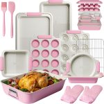 Kikcoin 25 PCS Stackable Baking Pans Set, Non-stick