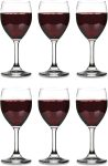Vikko 8.5 Ounce Small Wine Glasses Set of 6, Fancy Red