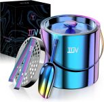 IOV Ice Bucket with Lid, Scoop, Tongs, and Strainer, 3