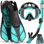 Snorkeling Gear for Adults Men Women,4 in 1 Snorkel Set