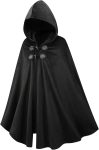 Qtdstz Medieval Hooded Cape, Renaissance Cloak Costume,