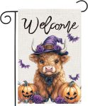 Halloween Highland Cow Garden Flags 12x18 Vertical