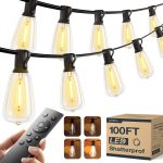 addlon 100FT LED Outdoor String Lights with Remote