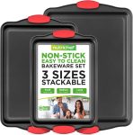 NutriChef 3-Piece Nonstick Kitchen Oven Baking Pans -