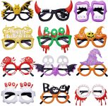 Max Fun 12Pcs Halloween Party Glasses Glitter Holiday