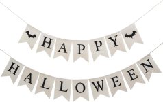 Happy Halloween Banner Burlap, Halloween Garland Party