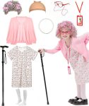 Kids 100 Days of School Costume for Girls, Old Lady