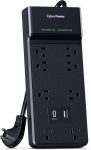 CyberPower CSP806UC18 Surge Protector, 2400J, 8