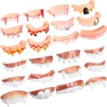 Boao 24 Pieces Vampire Teeth Fake Gnarly Gag Teeth Ugly