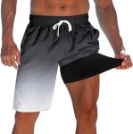 westwolf Men's Swim Trunks with Compression Liner 9"